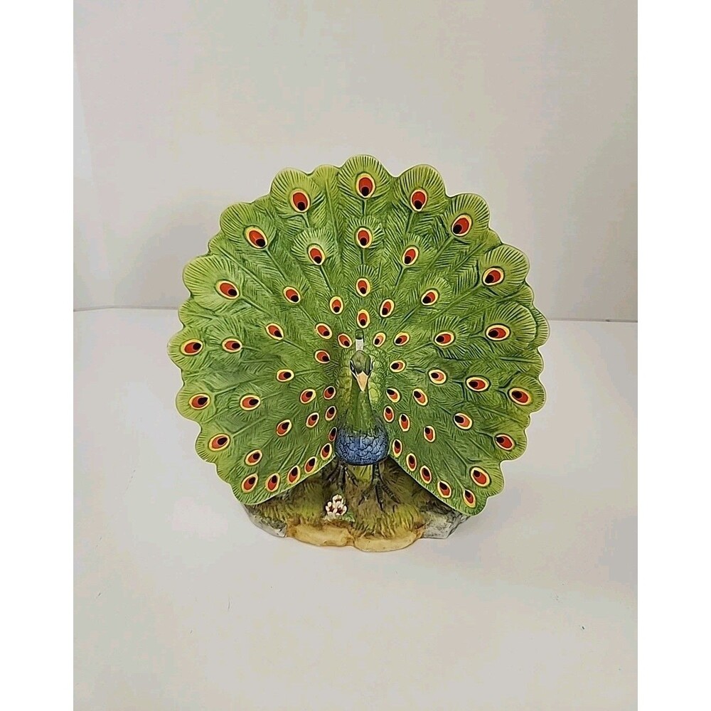 Andrea By Sadek -Porcelain Peacock Figurine (#6475) - Japan FLAW READ SEE